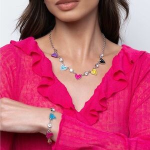 Paparazzi Multicolor Heart Charm Necklace